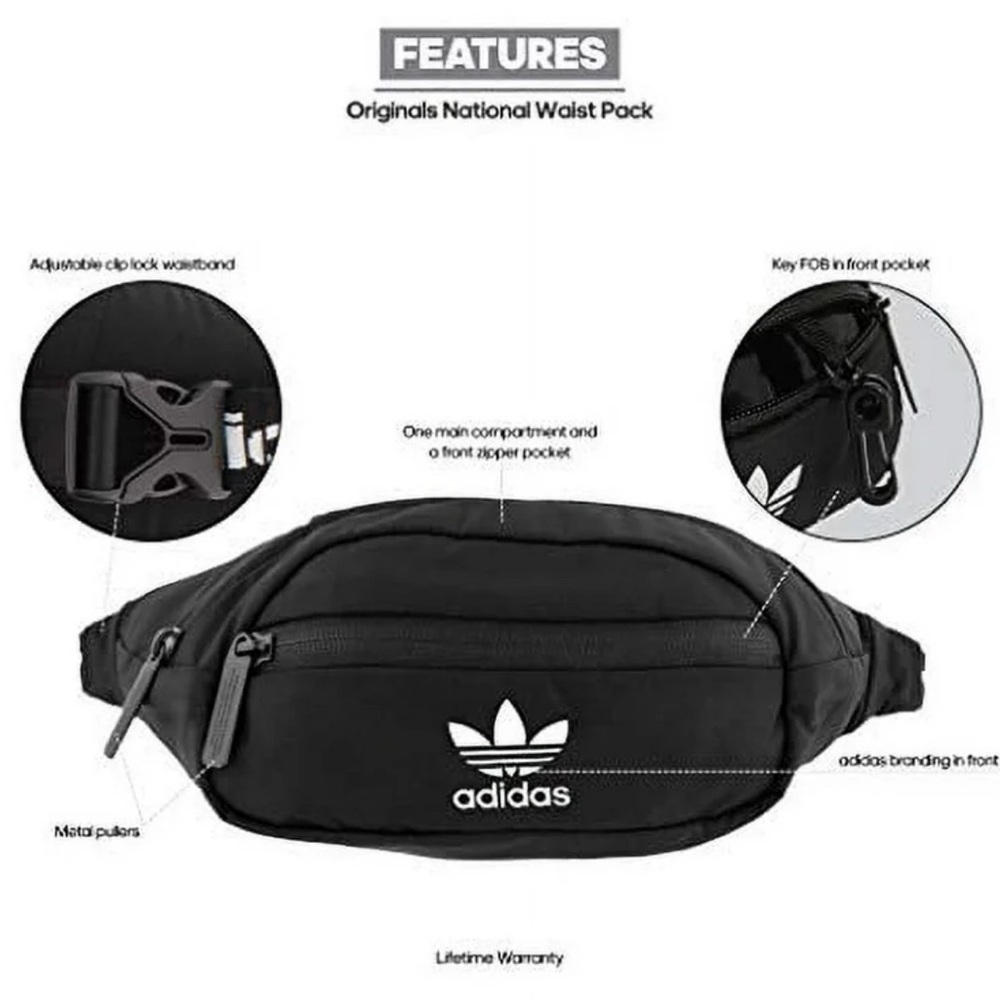 Adidas Black Satchel Bag with Trefoil Logo